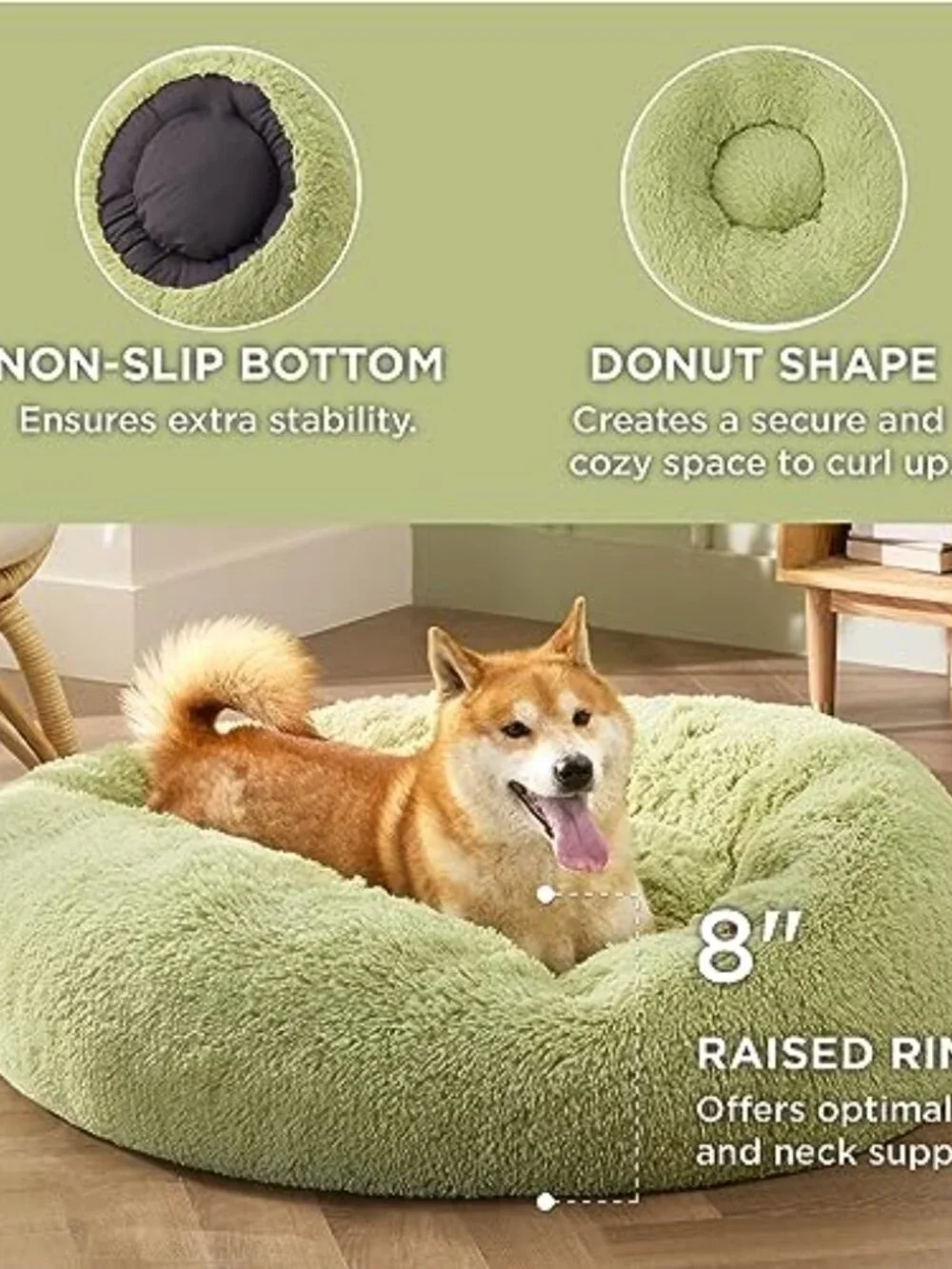 New Calming Dog Bed for Medium Dogs - Donut Washable Medium Pet Bed, Anti-Slip
